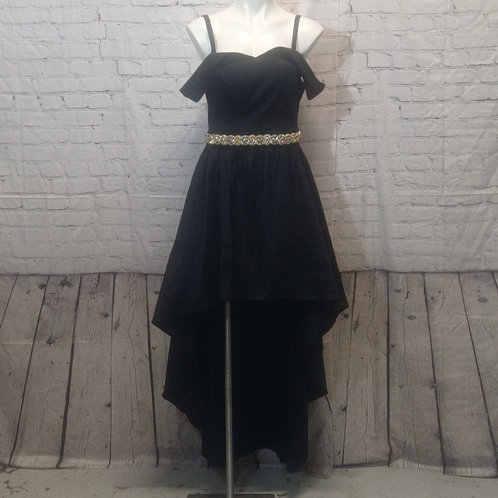 Lux high low formal/event gown with beautiful waist beading
